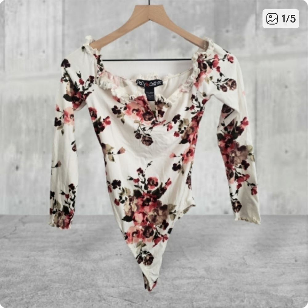Polly & Esther Cream Floral Bodysuit